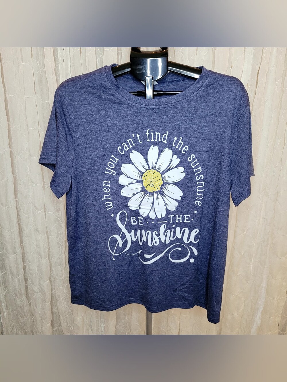 Digiprint Blue Daisy Be The Sunshine Graphic Short Sleeve T-Shirt XL